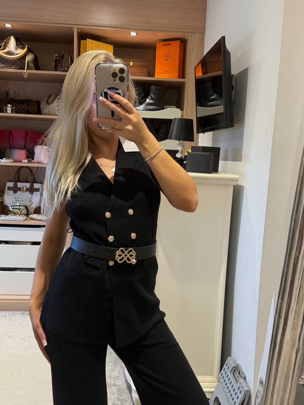 Black thick belted set