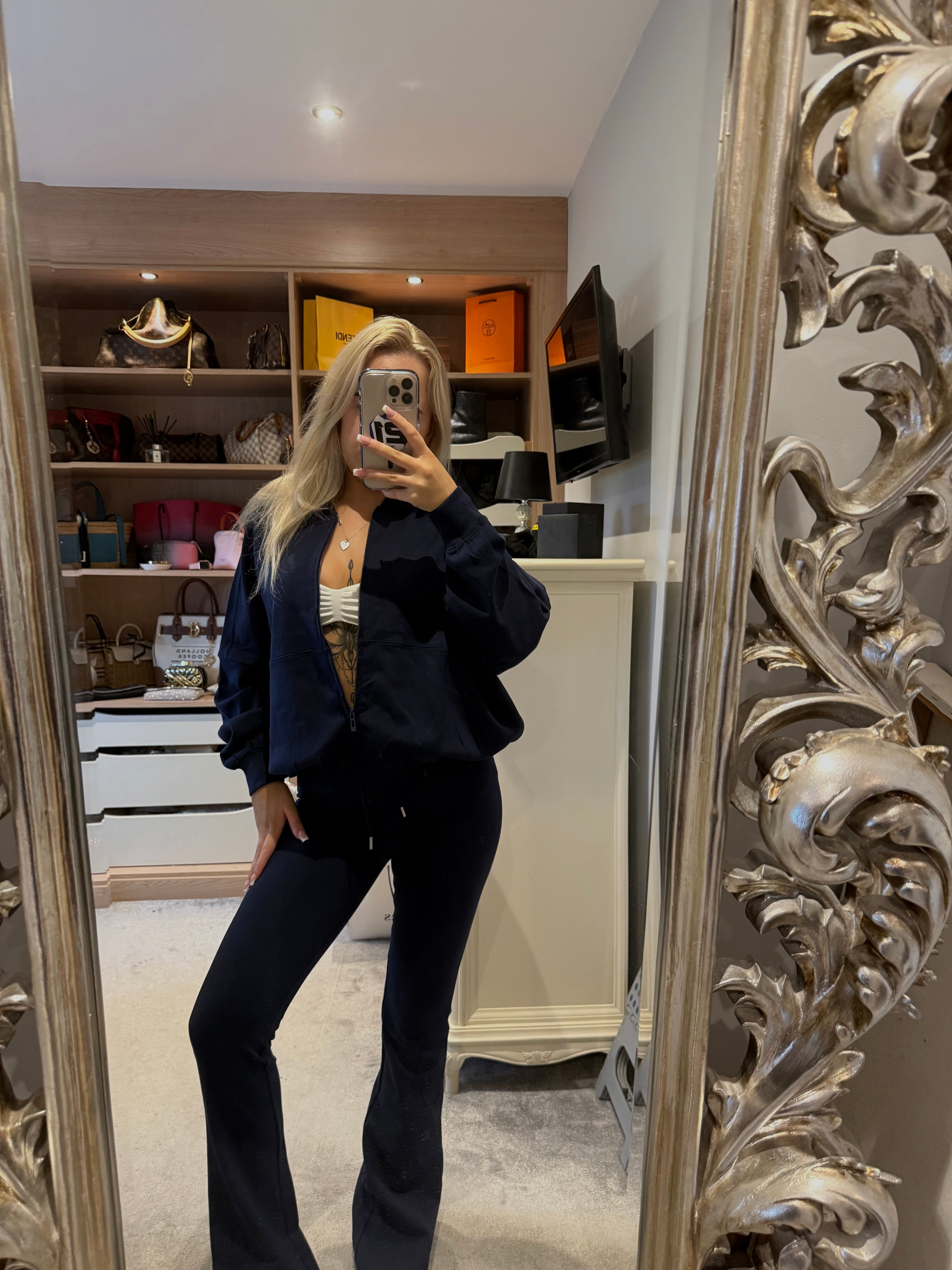 Navy bomber lounge set