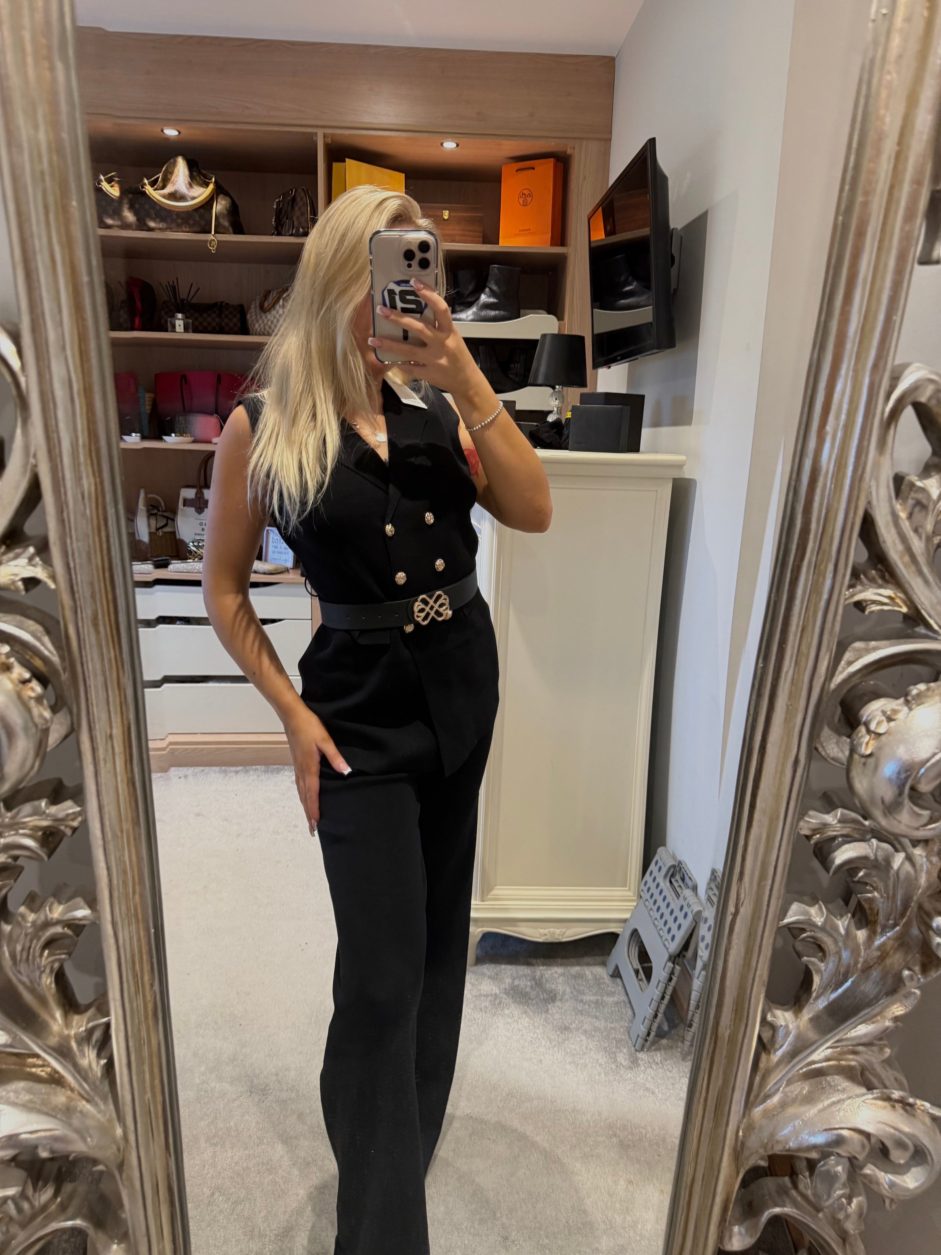 Black thick belted set