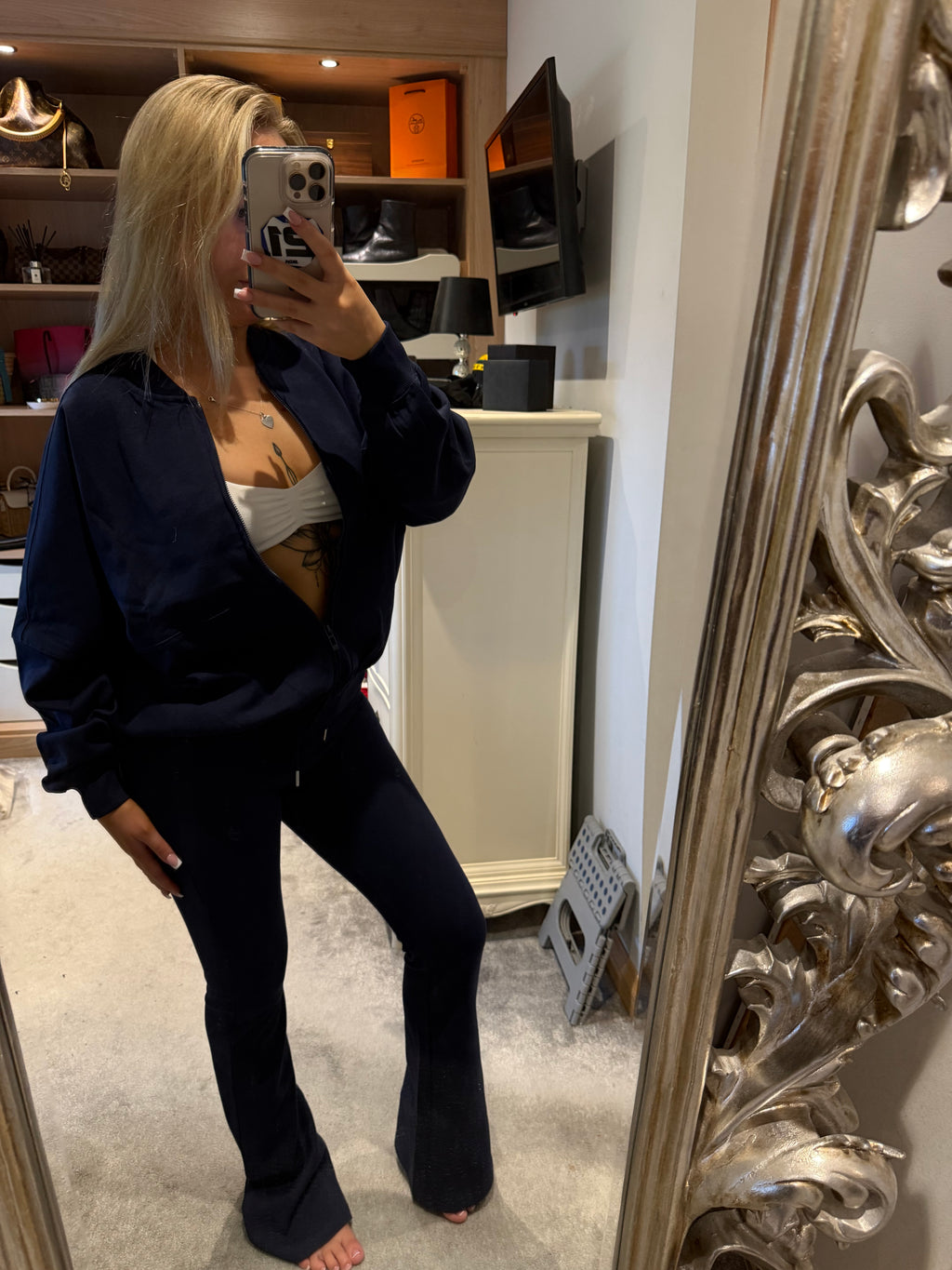 Navy bomber lounge set