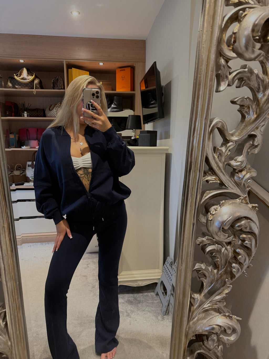 Navy bomber lounge set