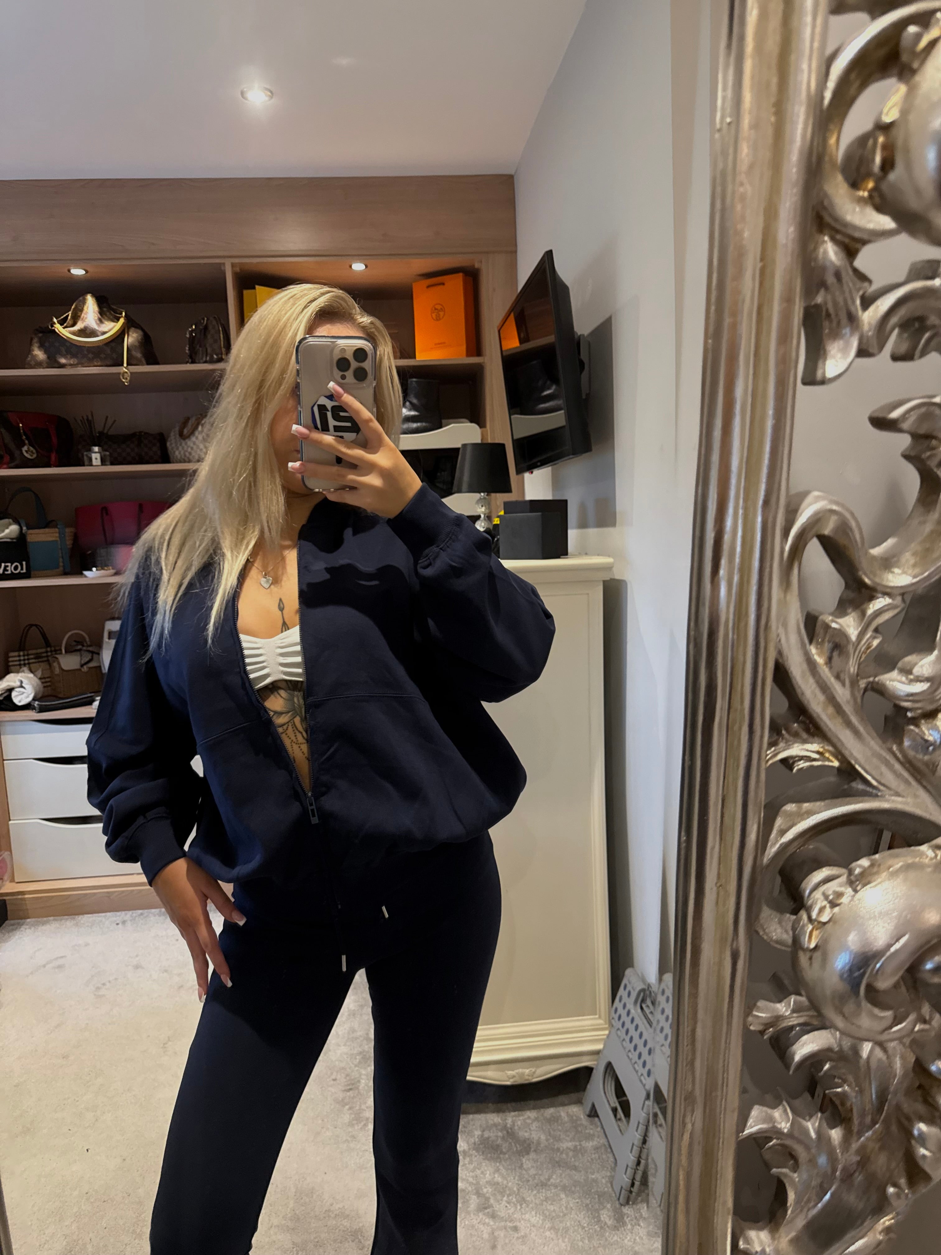 Navy bomber lounge set