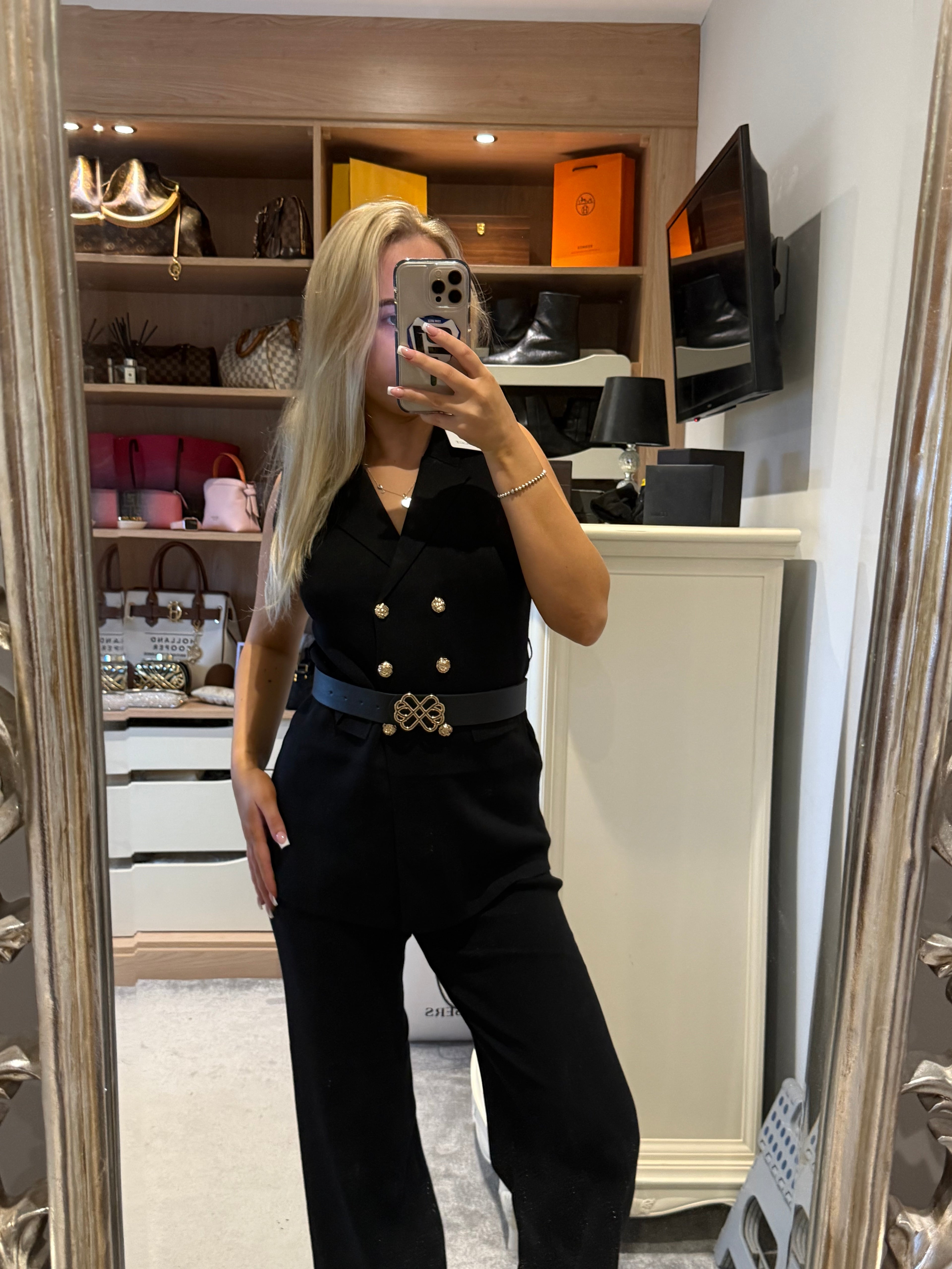 Black thick belted set