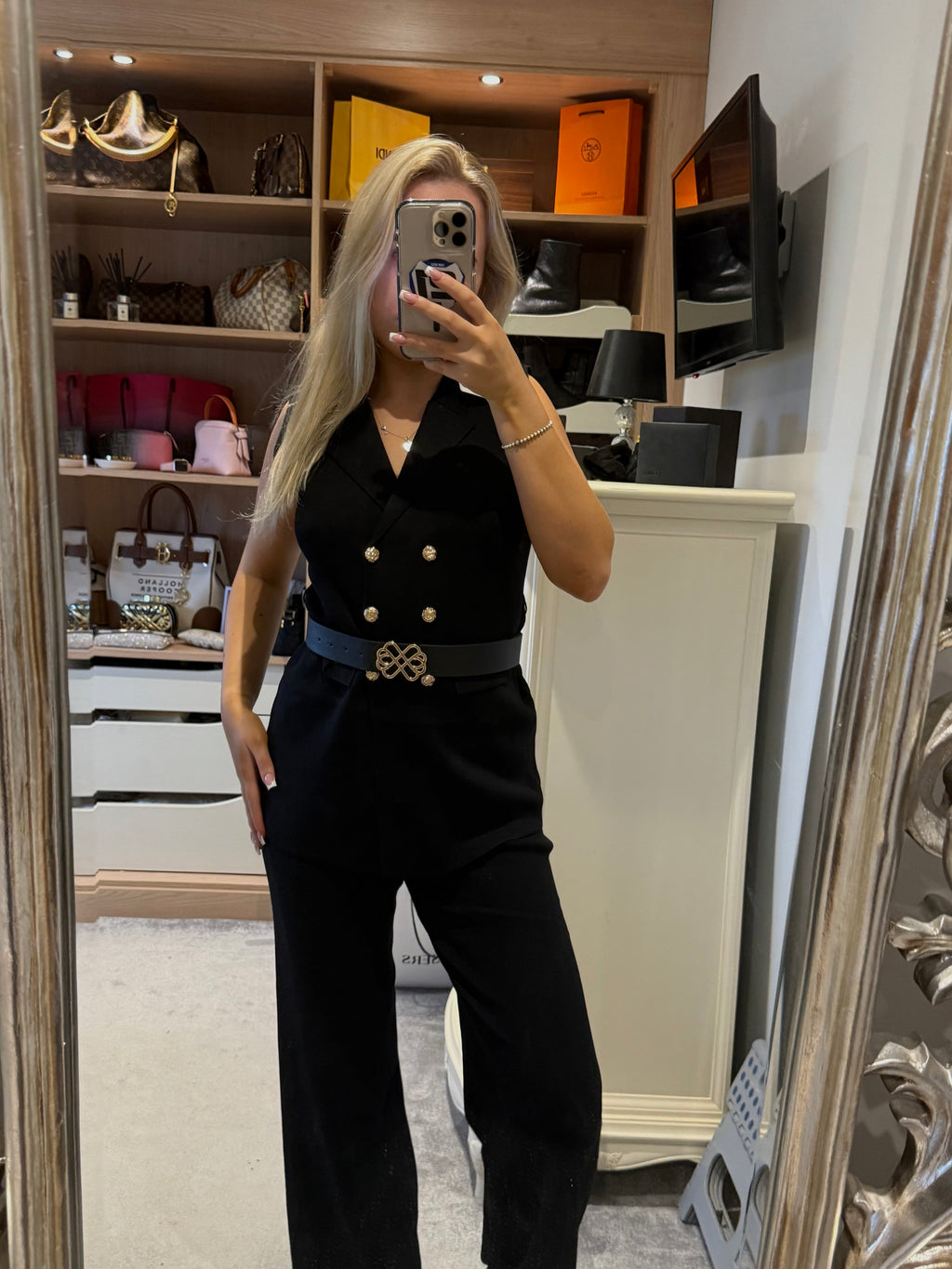 Black thick belted set