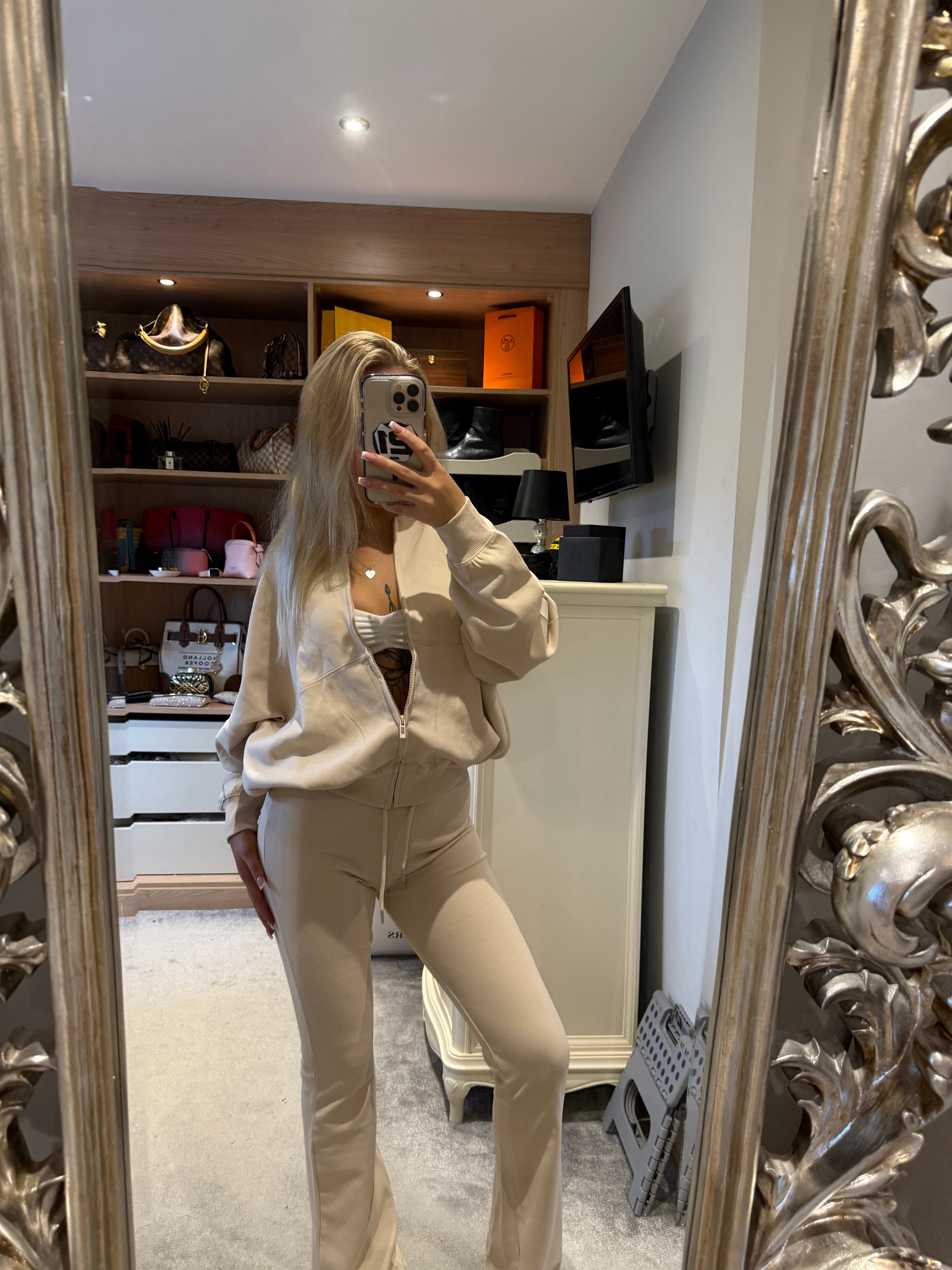 Oatmeal bomber lounge  set