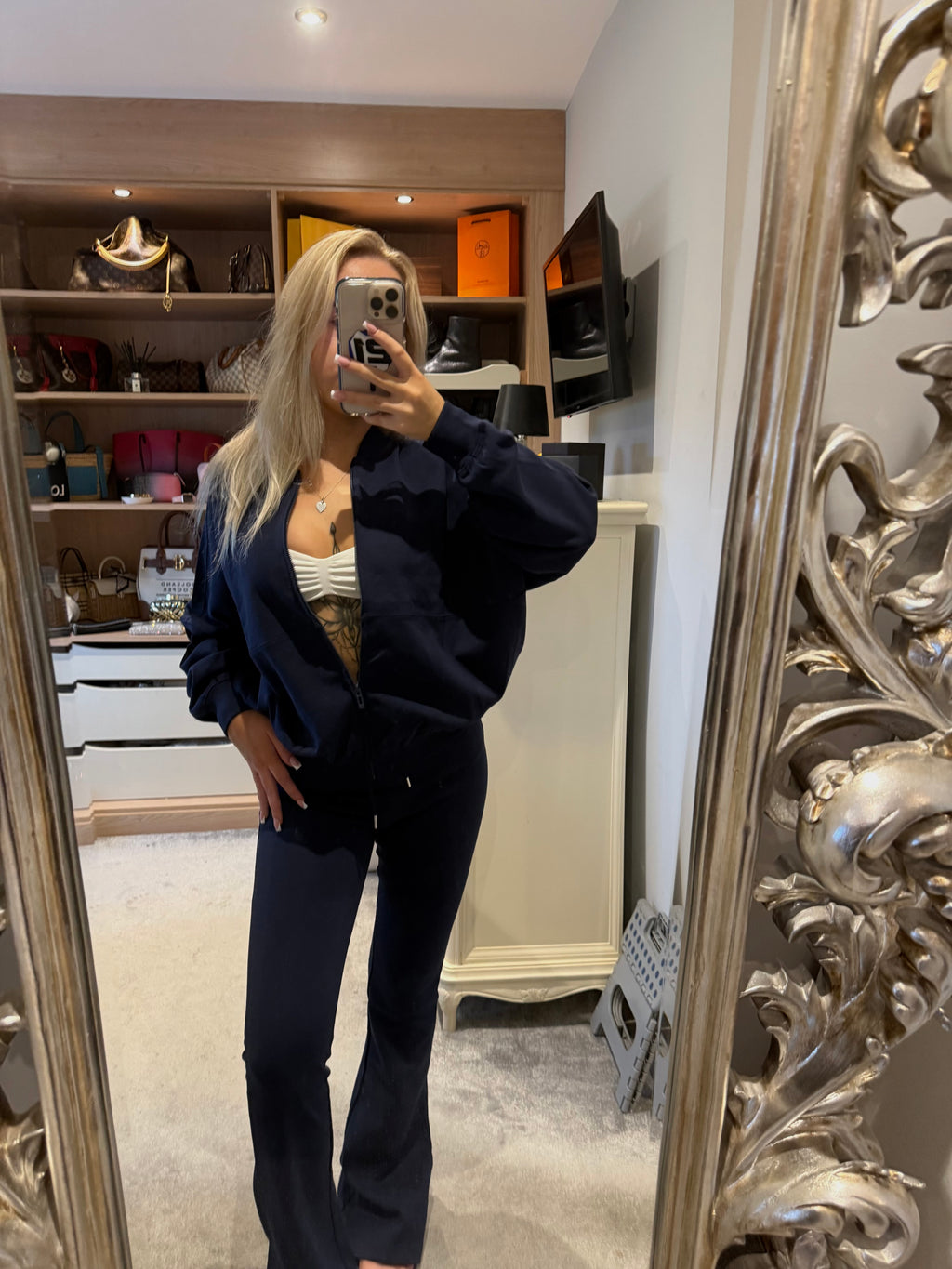 Navy bomber lounge set