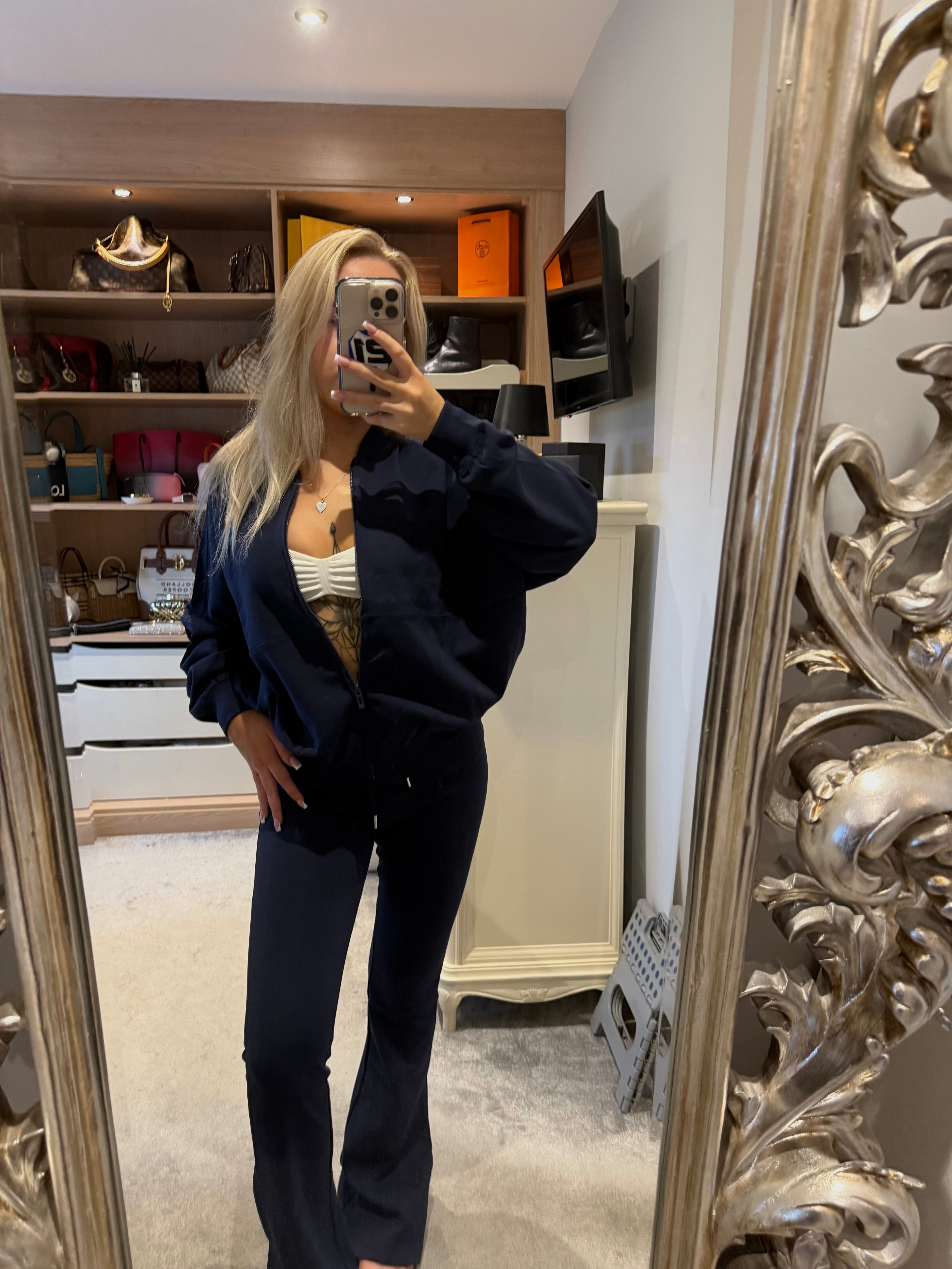 Navy bomber lounge set