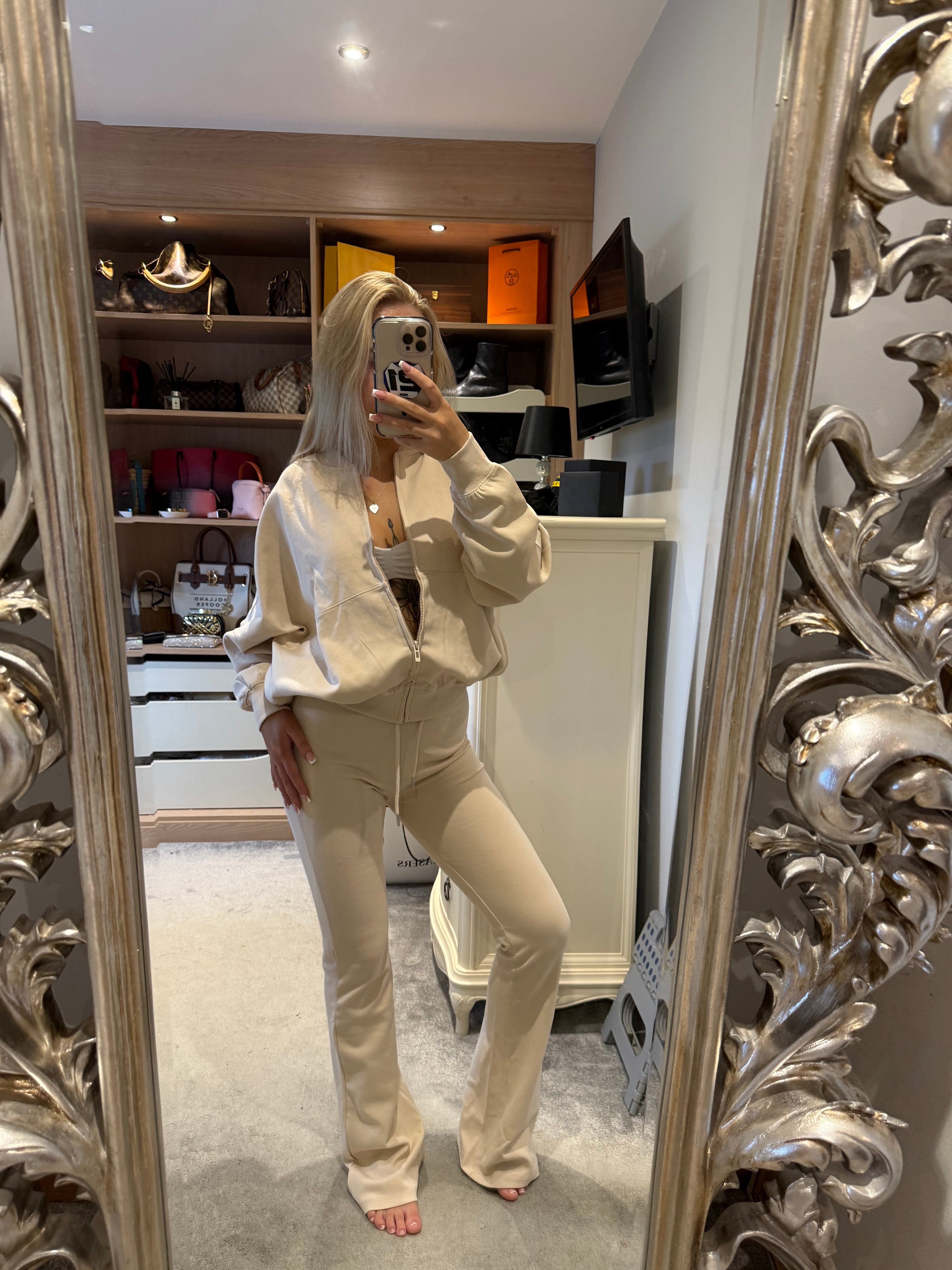 Oatmeal bomber lounge  set